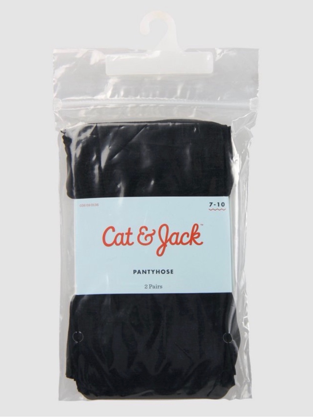 Cat & Jack Girls' 2pk High Waisted Pantyhose Black New 7-10 years